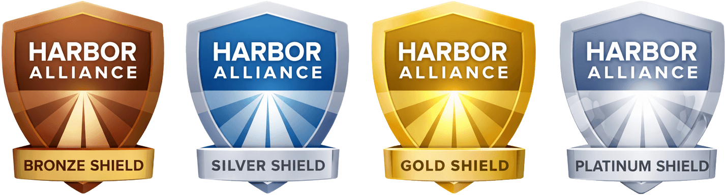 Harbor Alliance Bronze, Silver, Gold, and Platinum Safety Shield recognition marks